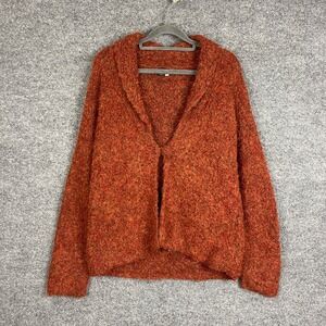Tabask Cardigan Sweater Womens Medium Orange Excellent Alpaca Wool Boucle Peru